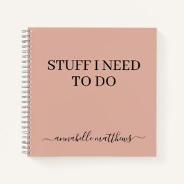 Cuaderno Cosas Rosa Polvorientas Que Necesito Hacer Para Ha