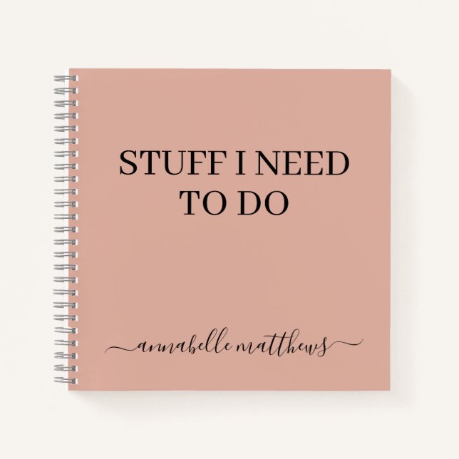 Cuaderno Cosas Rosa Polvorientas Que Necesito Hacer Para Ha (Anverso)