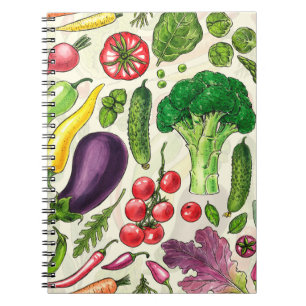 Cuaderno Cosecha de huertos de verduras y hierbas en blanco