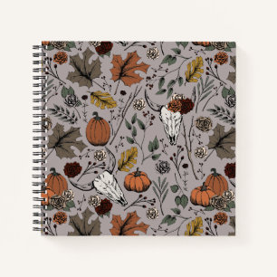 Cuaderno Cosecha de otoño occidental y cráneos de vacas