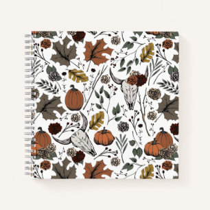Cuaderno Cosecha de otoño occidental y cráneos de vacas