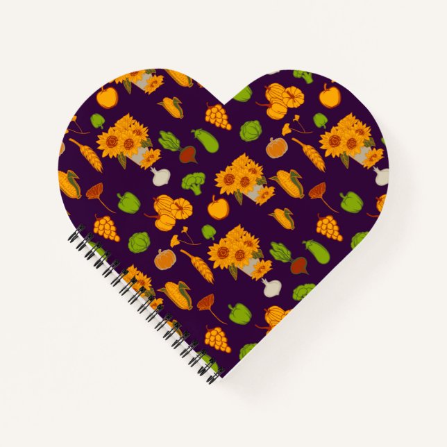 Cuaderno Cosecha de Otoño Vegetales Saludables Y Piernas De (Anverso)