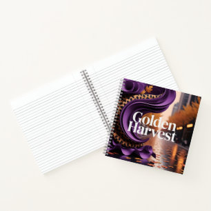 Cuaderno Cosecha Dorada Diseño de Lujo de Otoño Leopardo Pú