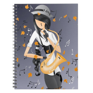 Cuaderno Cosecha dorada saxofonista de Payaso