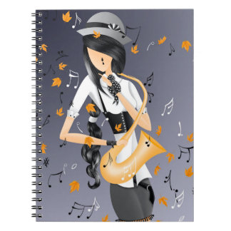 Cuaderno Cosecha dorada saxofonista de Payaso