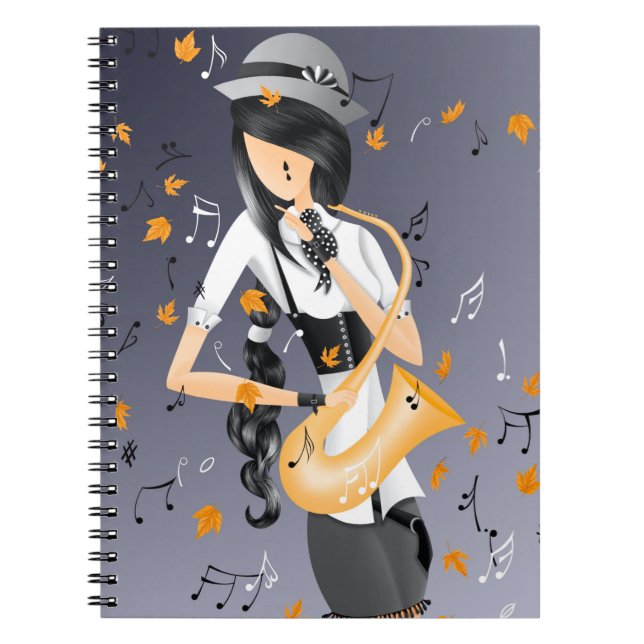 Cuaderno Cosecha dorada saxofonista de Payaso (Frente)