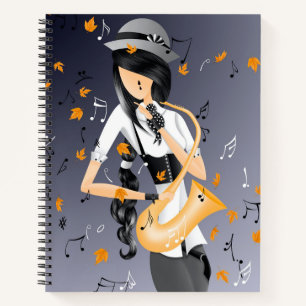 Cuaderno Cosecha dorada saxofonista de Payaso