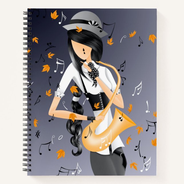 Cuaderno Cosecha dorada saxofonista de Payaso (Anverso)