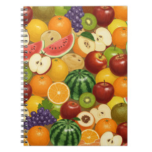 Cuaderno Cosecha fresca   Patrón de frutas