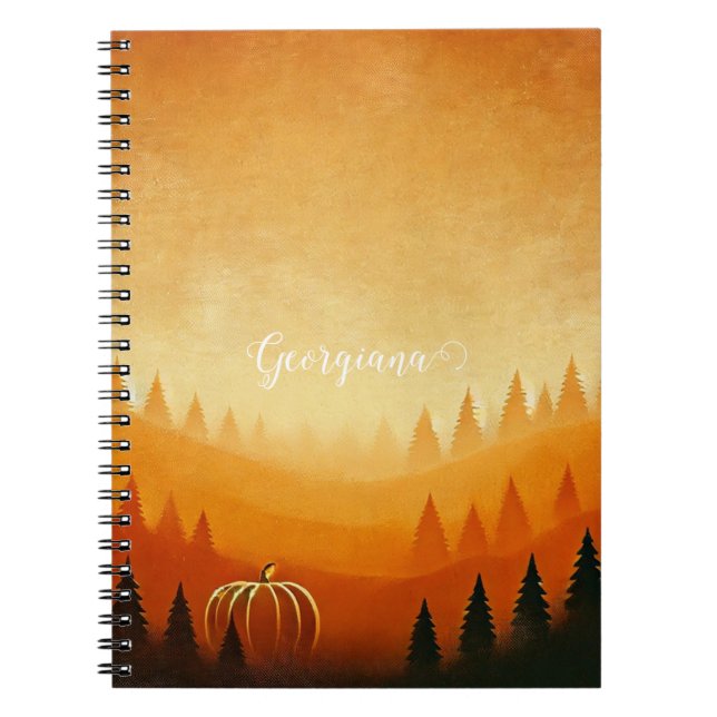 Cuaderno Cosecha personalizada de calabaza cosecha otoñal (Frente)