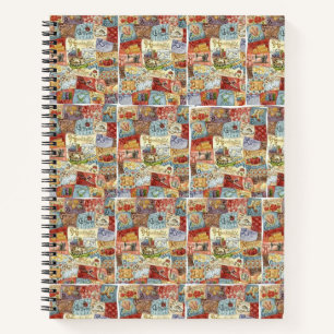Cuaderno Cosido de vintage espiral para portátiles