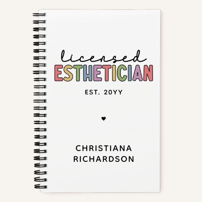 Cuaderno Cosmetólogo estético con licencia de personalizado (Anverso)
