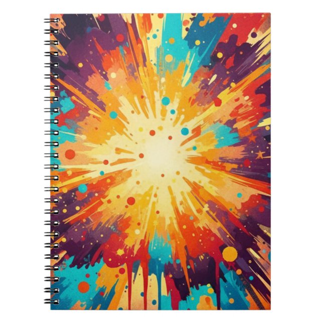 Cuaderno Cosmic Burst Abstract Splatter Art (Frente)