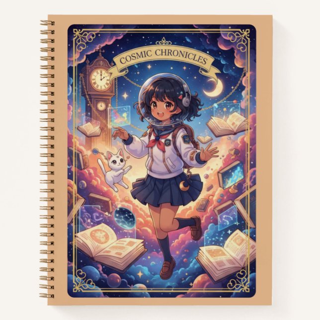 Cuaderno Cosmic Chronicles Astronaut Anime Girl Journal (Anverso)