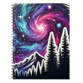 Cuaderno Cosmic Forest: Galaxy Meets Nature