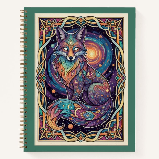 Cuaderno Cosmic Fox Galaxy Zentangle Spirit Journal (Anverso)