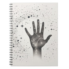 Cuaderno Cosmic Hand in Starry Galaxy – Surreal Spiritual S