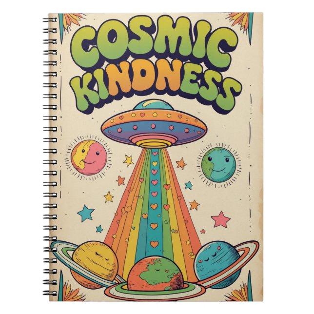 Cuaderno Cosmic Kindness Spiral Notebook | Cute Space (Frente)