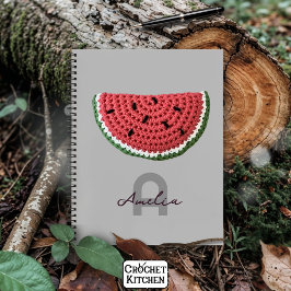 Cuaderno Cosmo Crochet Watermelon Fruto Monograma estético