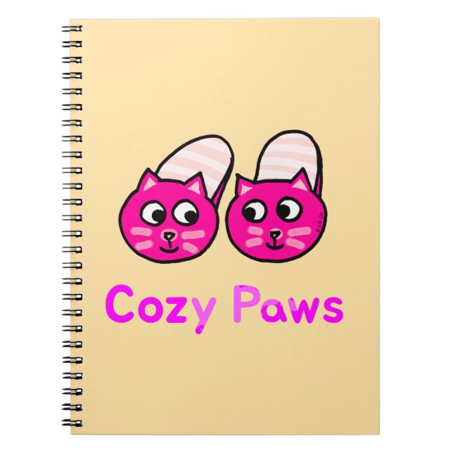 Cuaderno Cosmopolitas pastas cortan gatos morados (Frente)