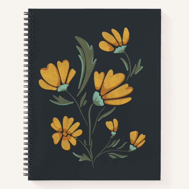 Cuaderno Cosmos Amarillos Flor Simple Belleza (Anverso)
