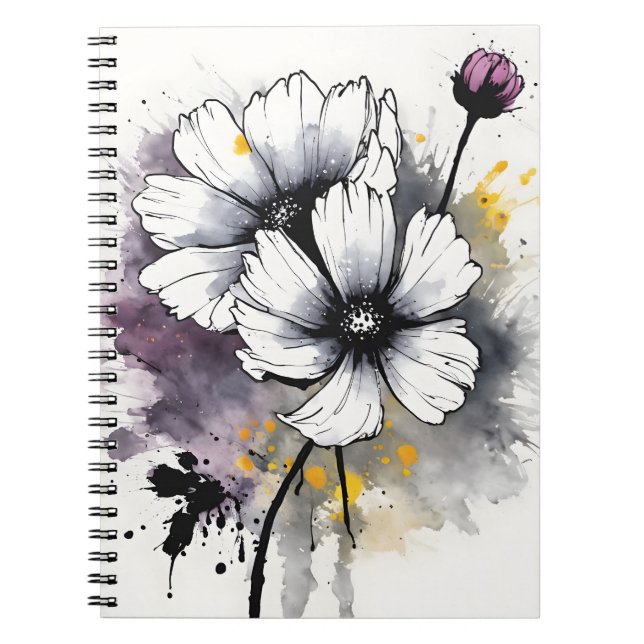 Cuaderno Cosmos - Flores de acuarela (Frente)