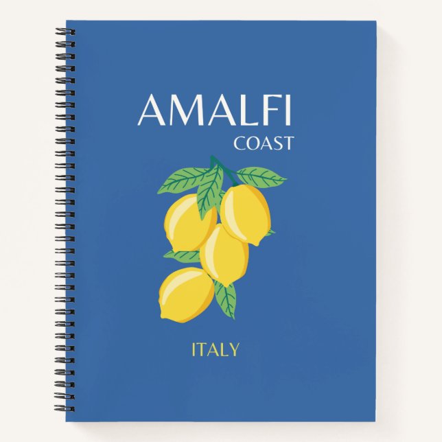 Cuaderno Costa Amalfitana, Italia, Arte de Viajes, Retro, A (Anverso)
