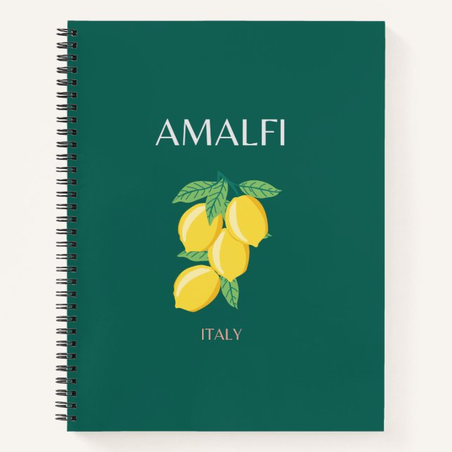 Cuaderno Costa Amalfitana, Italia, Arte de Viajes, Retro, V (Anverso)