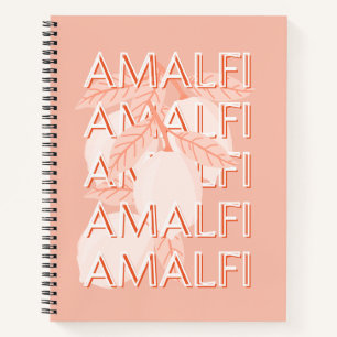 Cuaderno Costa Amalfitana, Italia Viaje Arte, Preppy, Minim