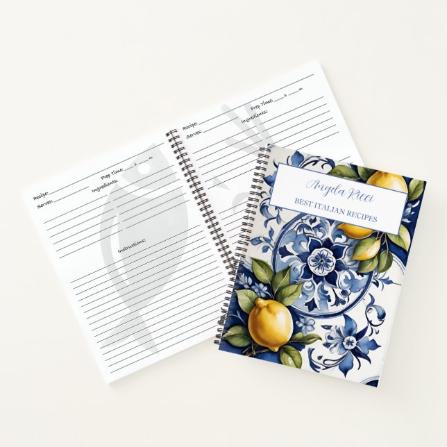 Cuaderno Costa Amalfitana Italiana Blue Tiles Lemon Cookboo (Interior)