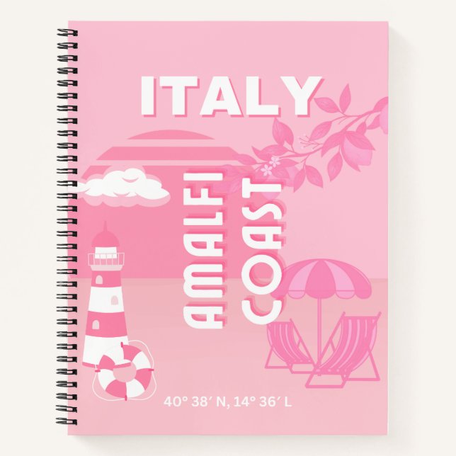 Cuaderno Costa de Amalfi, Arte de Viaje, Rosa (Anverso)