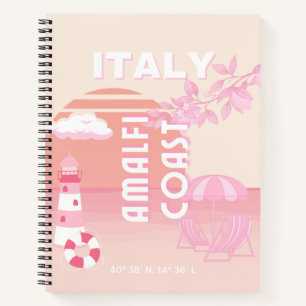 Cuaderno Costa de Amalfi, Arte de Viaje, Viaje Elegante, Pa