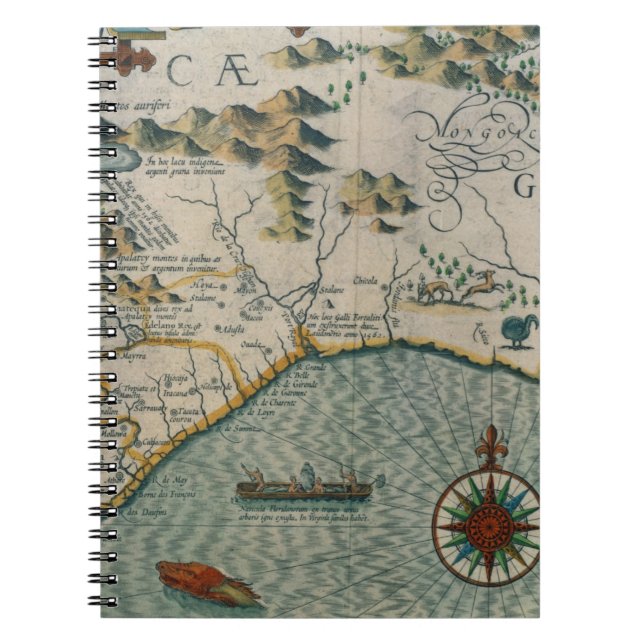 Cuaderno Costa de Carolina del Norte, detalle del mapa (Frente)