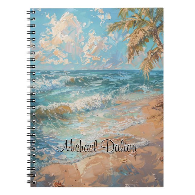 Cuaderno Costa Dorada: Una Obra Maestra Oceánica Olas de Pl (Frente)