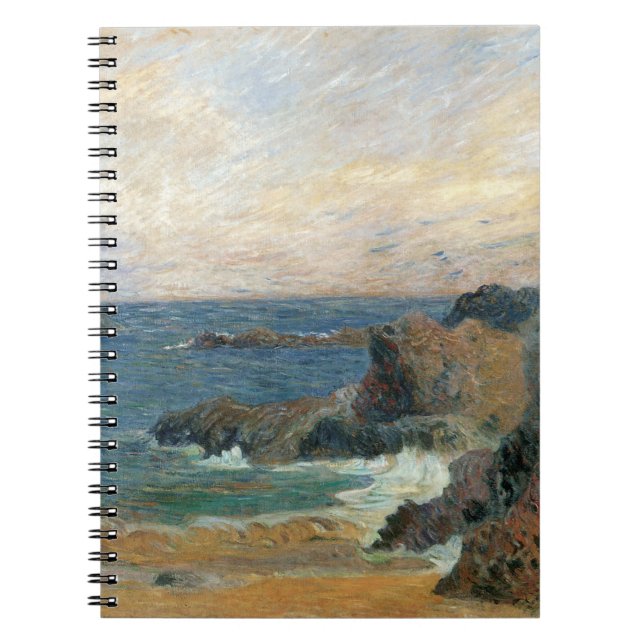 Cuaderno Costa rocosa de Paul Gauguin, impresionismo vintag (Frente)