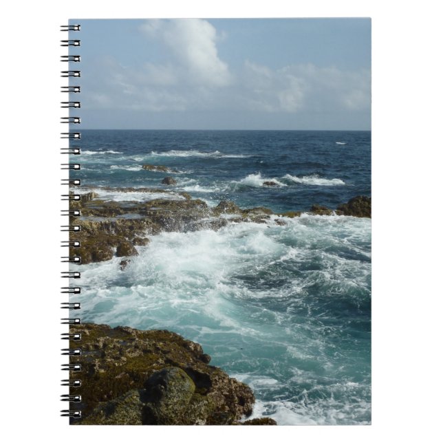 Cuaderno Costa Rocosa y Océano Azul de Aruba (Frente)