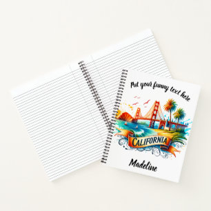 Cuaderno Costa vibrante de california con un famoso puente