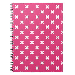 Cuaderno Costillas cruzadas blancas en fucsia
