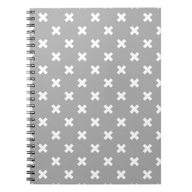 Cuaderno Costillas cruzadas blancas en gris (Frente)