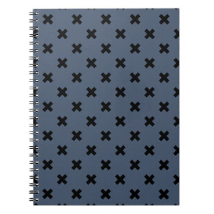 Cuaderno Costillas cruzadas negras en azul-gris