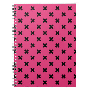 Cuaderno Costillas cruzadas negras en fuchsia