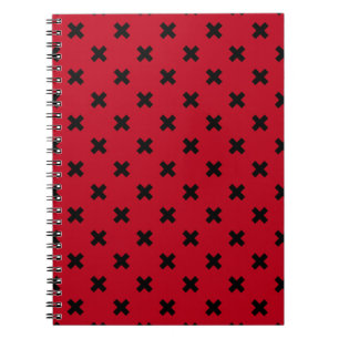 Cuaderno Costillas de cruz negra en rojo