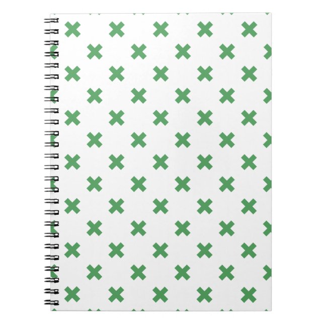 Cuaderno Costillas de cruz verde sobre blanco (Frente)