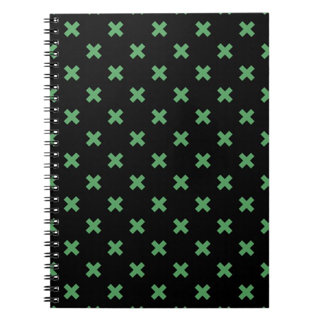 Cuaderno Costillas de cruz verde sobre negro (Frente)