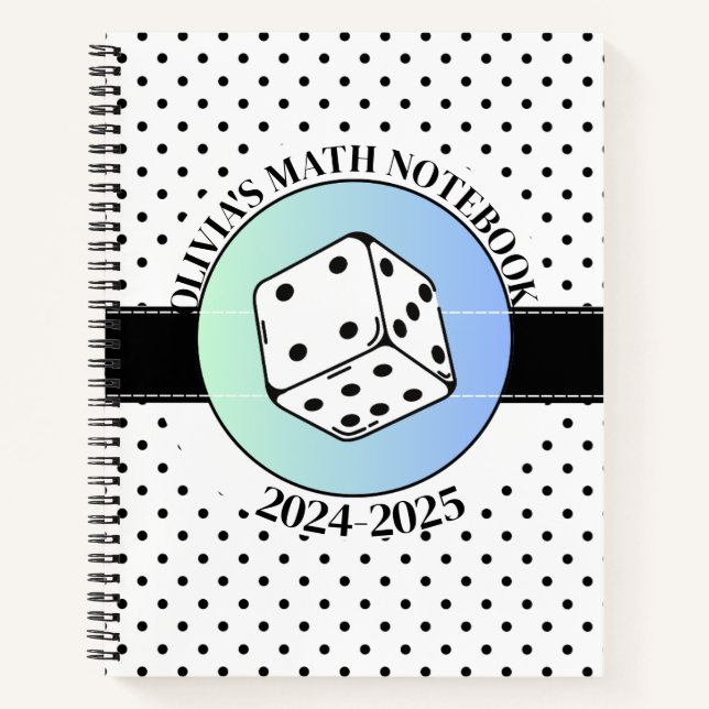 Cuaderno Costomazable MATH Elegante Blanco Y Negro (Anverso)