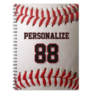 Cuaderno Costura Clásica de Béisbol con Nombre y Número Per