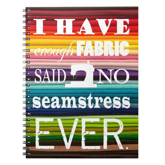 Cuaderno Costura No Suficiente Artesanías De Tela Oscura (Frente)