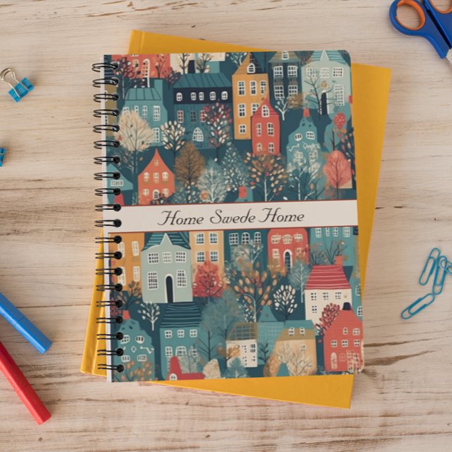 Cuaderno Cosy Hygge Village Nordic Folk Art, personalizado (Subido por el creador)