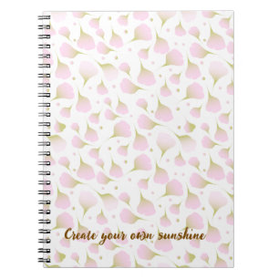 Cuaderno Cota personalizada de imagen suave espiral rosa pa