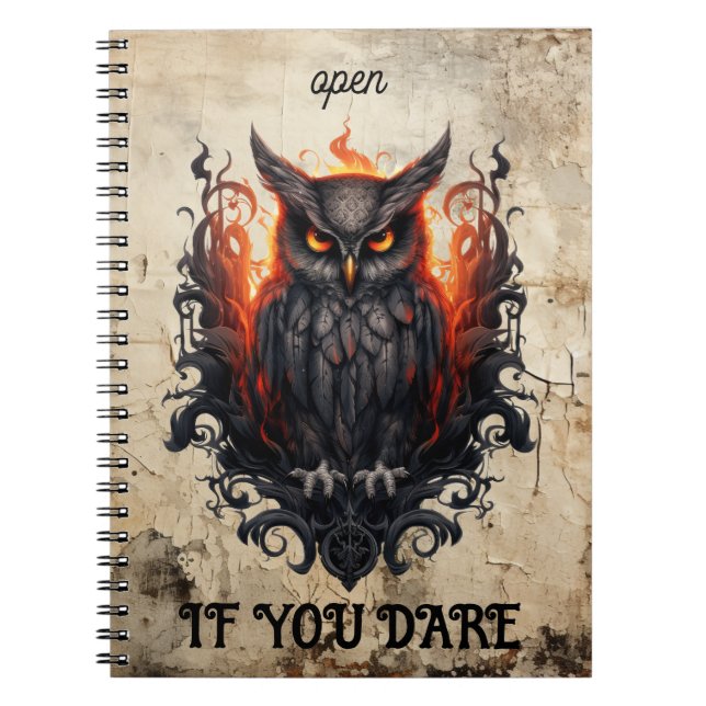 Cuaderno Cotización de Personalizado de lechuza negra de pa (Frente)